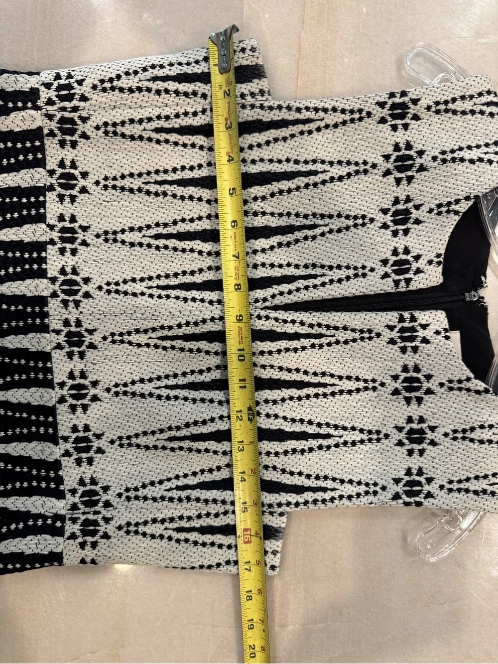 Tory Burch Black and White Sleeveless Knit Mini Dress